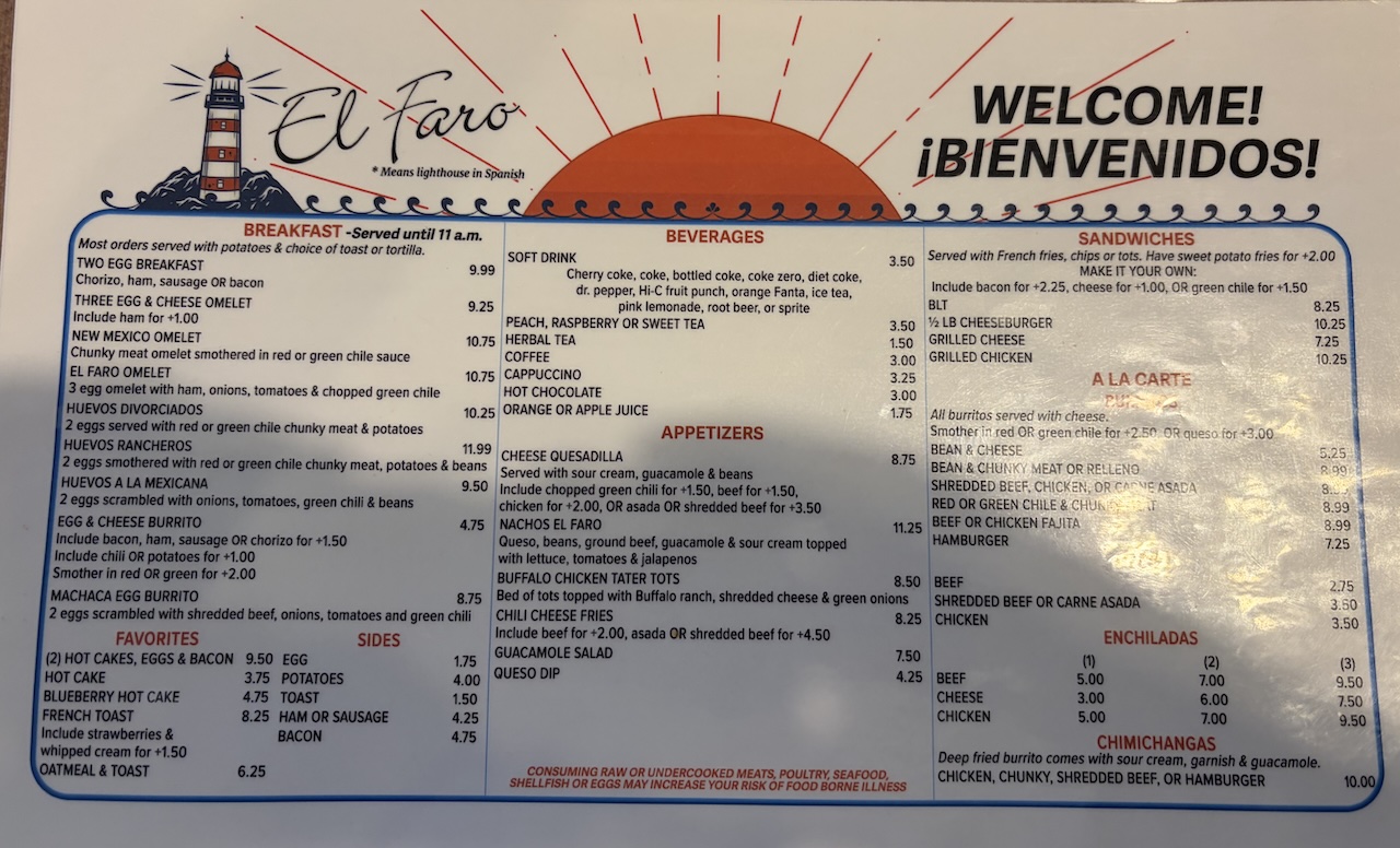 menu